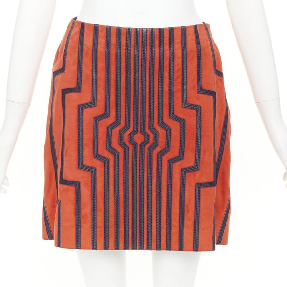 Loewe Suede Navy Applique Skirt